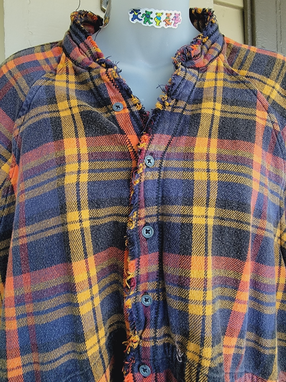 We The Free People Summer Daydream Plaid Oversized Flannel Shirt In Grunge - Picture 13 of 16